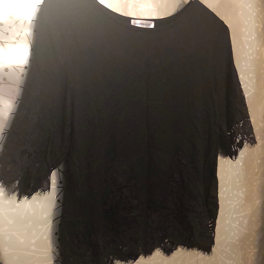 ❤️‍🔥4 for $20 Cute lace trimmed black top
